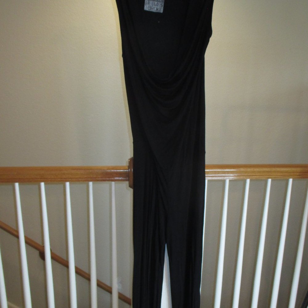 YOUNG FABULOUS AND BROKE - BLACK KNIT JUMPSUIT Size Large